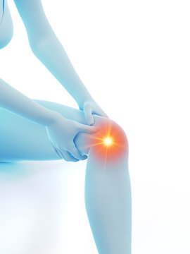 3d rendered medically accurate illustration of a woman having a painful knee