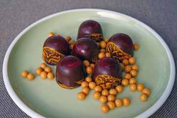 Chocolate caramel bonbon truffle candies