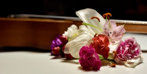 Ukulélé et fleurs