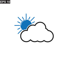 sun cloud icon vector