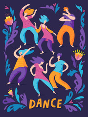 Obraz na płótnie Canvas Poster for dance party in freestyle manner