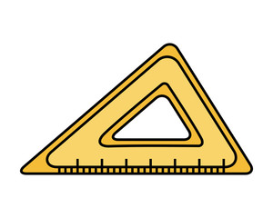 triangle rule school supply isolated icon