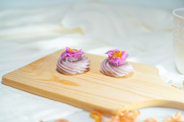 Traditional Thai desserts sweet and delicious : Beautiful candy with flower shaped. 