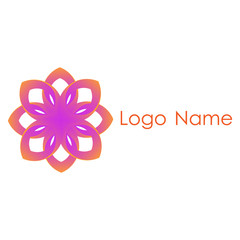 colorful color Royal Lotus flower for health luxury industry logo idea design illustration