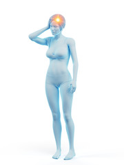 3d rendered medically accurate illustration of a woman having a headache