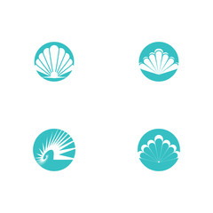 Fototapeta na wymiar Set Shell Logo Template vector symbol