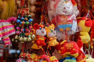  Jan 04/2020 Shop selling traditional decoration stuffs for Chinese New Year in Smith Street, Chinatown