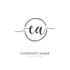 Handwritten initial letter E A EA for identity and logo. Vector logo template with handwriting and signature style.