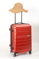 Summer vacation concept, tourism and travel With equipment, luggage, straw hats