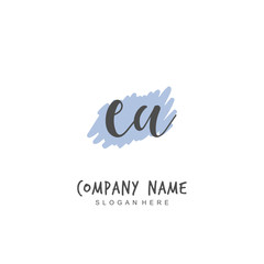 Fototapeta premium Handwritten initial letter E A EA for identity and logo. Vector logo template with handwriting and signature style.