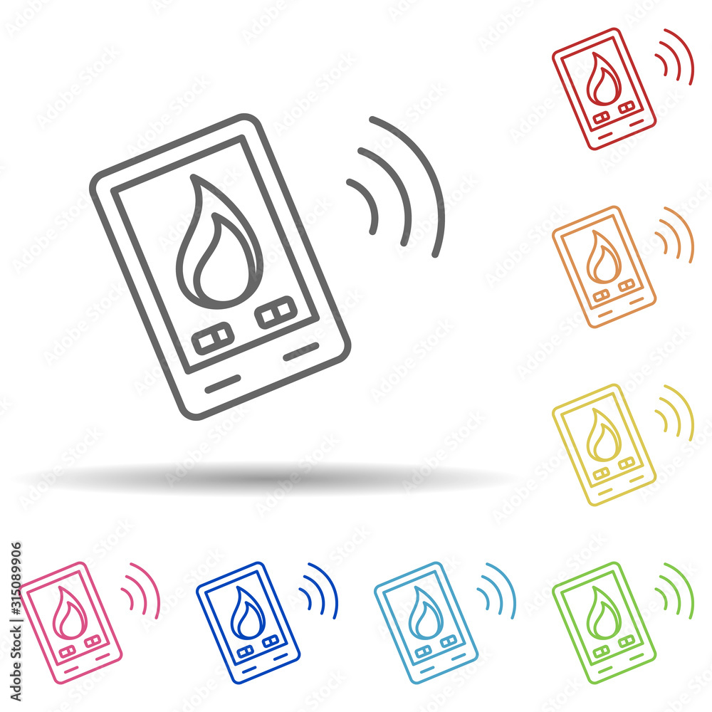 Aufkleber emergency call, firefighter in multi color style icon. simple thin line, outline vector of firefight