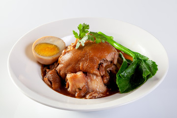 Stewed leg pork with sweet gravy sauce style chinese food.