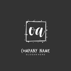  Handwritten initial letter O A OA for identity and logo. Vector logo template with handwriting and signature style.