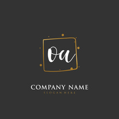  Handwritten initial letter O A OA for identity and logo. Vector logo template with handwriting and signature style.