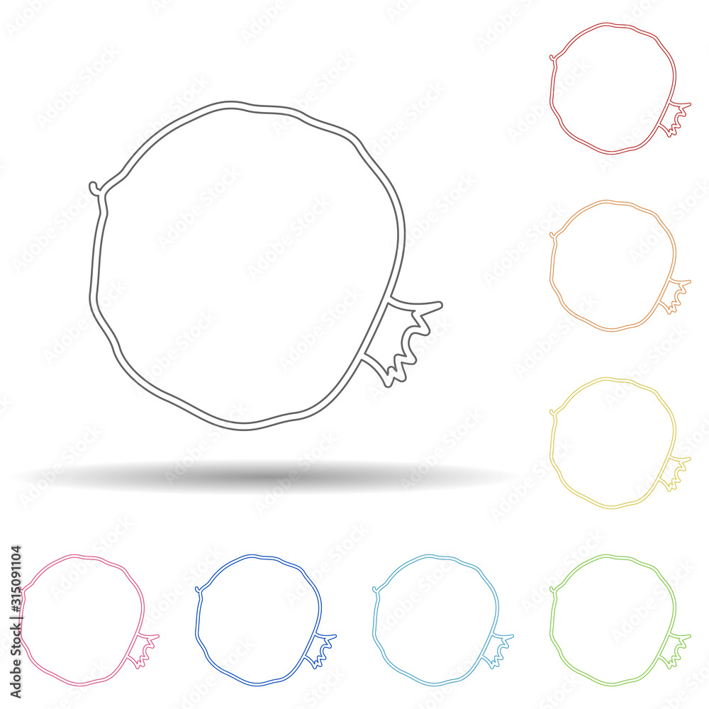 Aufkleber garnet in multi color style icon. simple thin line, outline vector of fruit icons for ui and ux, web