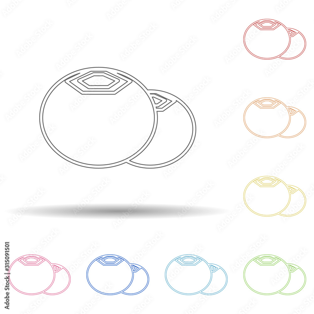 Poster figs in multi color style icon. simple thin line, outline vector of fruit icons for ui and ux, websi