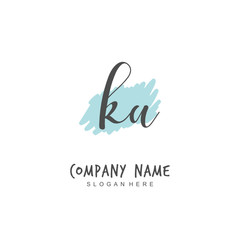 Obraz premium Handwritten initial letter K A KA for identity and logo. Vector logo template with handwriting and signature style.
