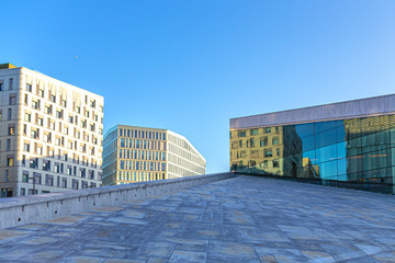 Obraz premium Roof of the Norwegian national theatre in Oslo