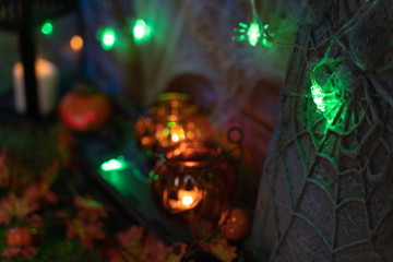 Halloween background, pumpkins