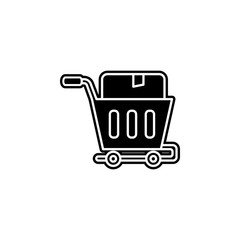 Send box icon. Simple glyph, flat vector of global logistics icons for ui and ux, website or mobile application