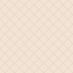 Subtle abstract geometric grid seamless pattern. Elegant vector background in light pastel colors. Simple minimal ornament with rhombuses, mesh, net, lattice. Elegant minimalist repeat geo texture