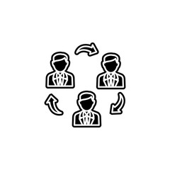 Teamwork icon. Simple glyph, flat vector of global logistics icons for ui and ux, website or mobile application