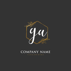 Handwritten initial letter G A GA for identity and logo. Vector logo template with handwriting and signature style.