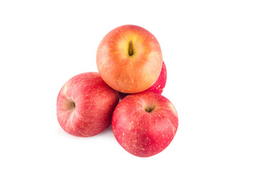 fresh red apple on white background fruit agriculture food isolated