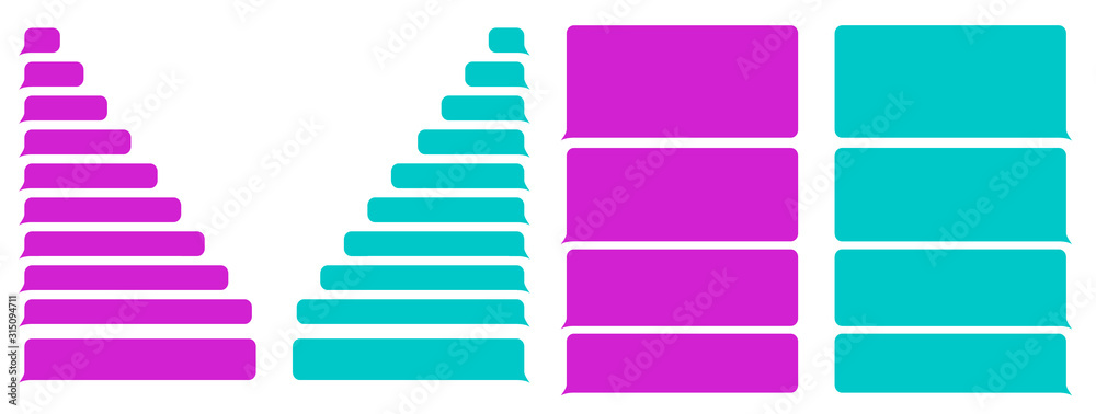 Poster Short message service bubbles with place for text chat text boxes. Empty messaging bubles.