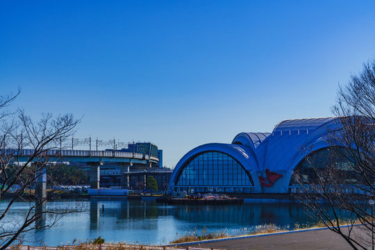 Landscape Of Tokyo Tatsumi International Swimming Center In Japan