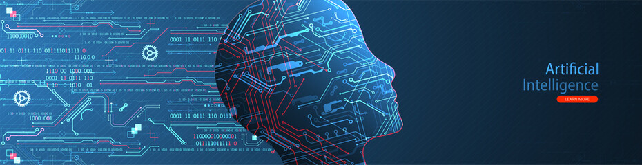 Artificial intelligence concept. Technology background. Vector science illustration