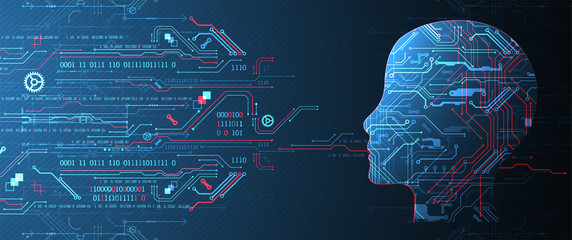 Artificial intelligence concept. Technology background. Vector science illustration