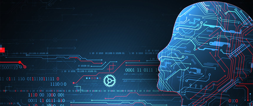 Artificial intelligence concept. Technology background. Vector science illustration