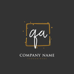 Handwritten initial letter Q A QA for identity and logo. Vector logo template with handwriting and signature style.