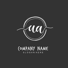 Handwritten initial letter A AA for identity and logo. Vector logo template with handwriting and signature style.