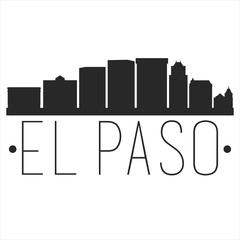 Fototapeta premium El Paso Texas. City Skyline. Silhouette City. Design Vector. Famous Monuments.