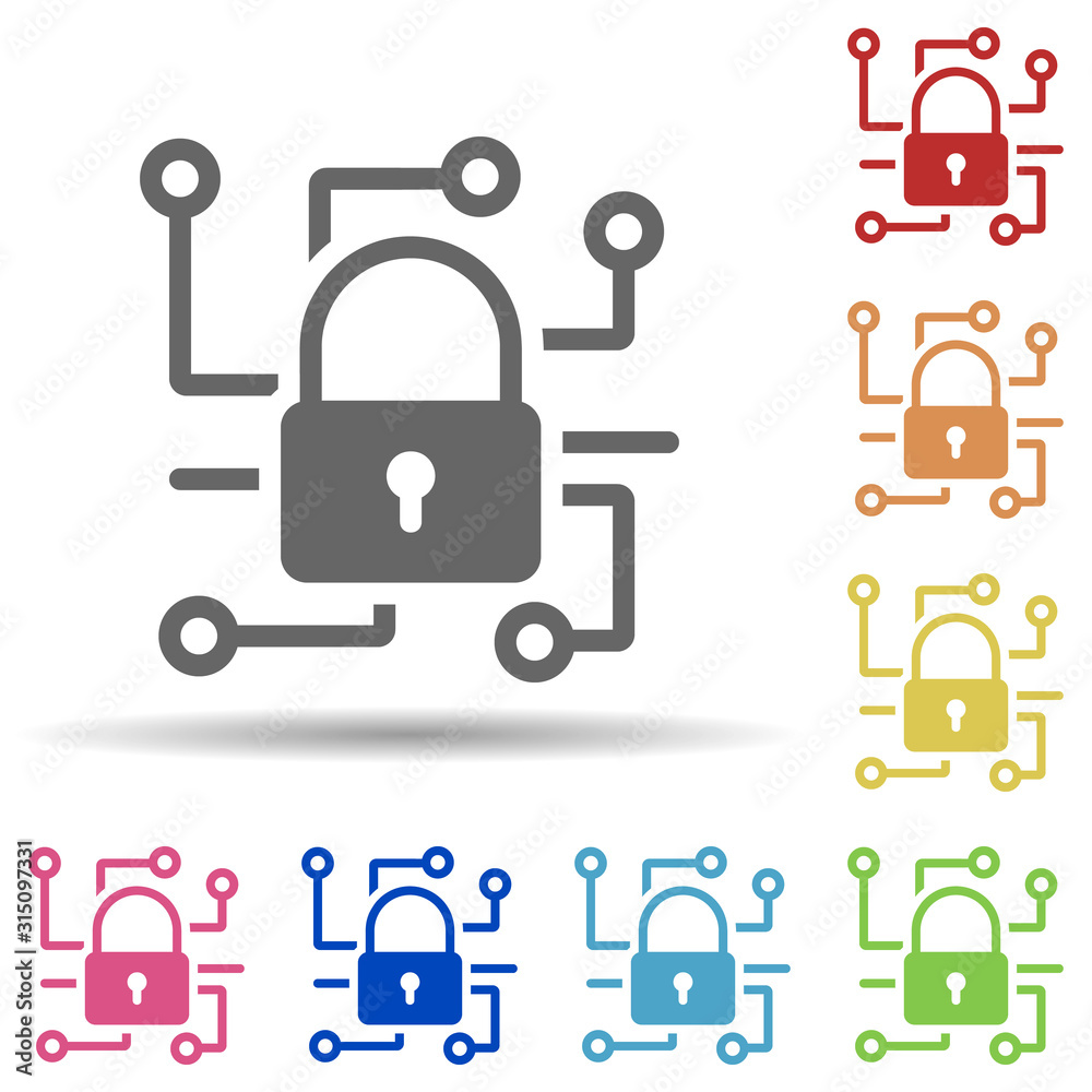 Poster data premium in multi color style icon. simple glyph, flat vector of internet security icons for ui 
