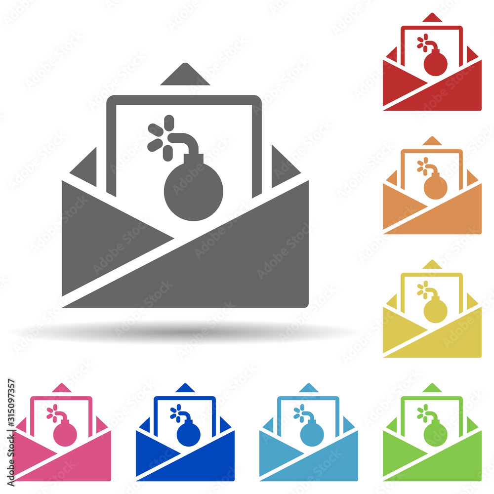 Aufkleber spam in multi color style icon. simple glyph, flat vector of internet security icons for ui and ux, 