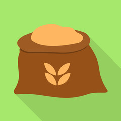 Vector illustration of bag and flour logo. Collection of bag and wheat stock symbol for web.