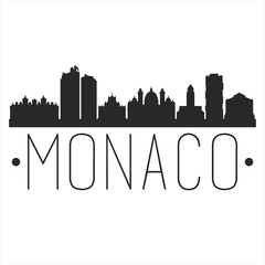Fototapeta premium Monaco Principality. City Skyline. Silhouette City. Design Vector. Famous Monuments.