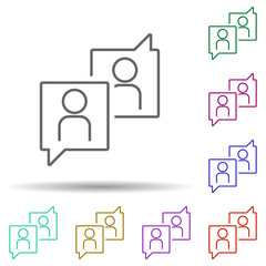Double, chat, communication in multi color style icon. Simple thin line, outline vector of marketing and advertising icons for ui and ux, website or mobile application