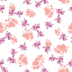 Obraz premium Flower scribble pattern. Romantic artistic textile vector print surface design background