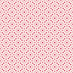Vector seamless pattern, red and white repeat ornamental texture in Japanese style. Abstract floral mosaic background. Elegant festive geometric wallpaper. Ethnic design for prints, decor, gift paper