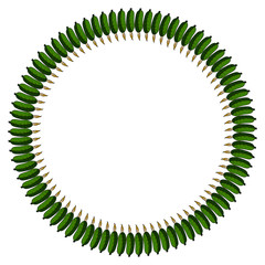 Round frame with vertical vector cucumber. Isolated wreath on white background for your design