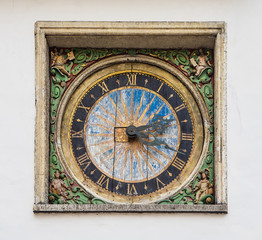 Fototapeta na wymiar Medieval wooden clock in Tallinn