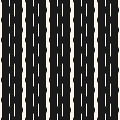Vertical stripes seamless pattern. Abstract vector black and white background. Dotted line graphic texture. Stylish modern repeat monochrome design for decoration, wrapping, textile, prints, covers
