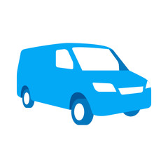 Blue fast car delivery image vector.