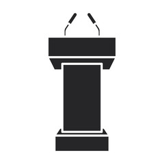 Podium of rostrum vector icon.Black vector icon isolated on white background podium of rostrum.
