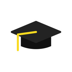 Graduation cap icon. student hat symbol.