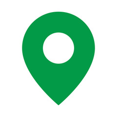 Green pin location icon vector.